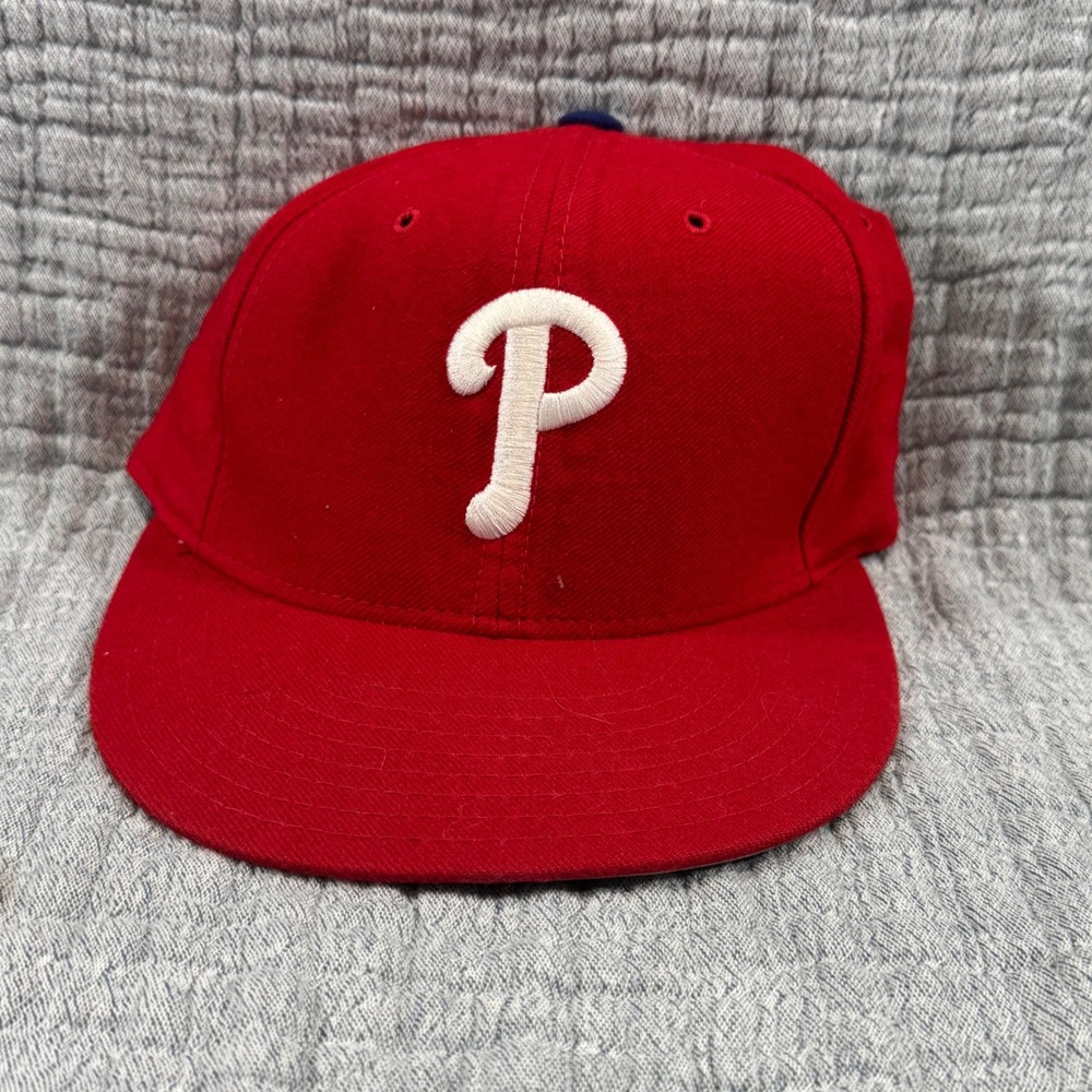 Vintage 90's Philadelphia Phillies 7 1/8 Fitted Hat Diamond Collection New Era